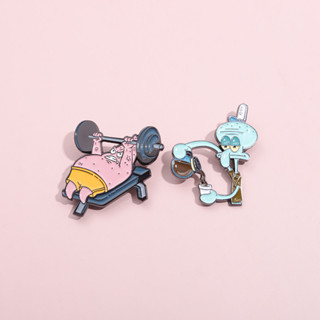 " Pat Star and Squidward Spongebob Series " Broche De Esmalte Da Série " Acessórios De Moda Saco Escolar Crachá Presente Para Amigos em Oferta na Shopee