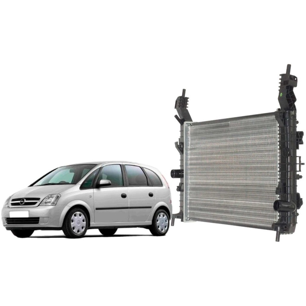 Radiador de Agua Chevrolet Meriva 1.8 2000 a 2009 - Barra Parts  - 93296384