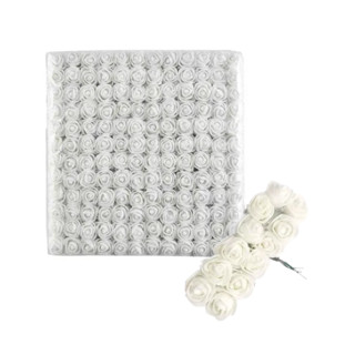 144 Mini Rosas Artificial De Eva Seda - Pacote Com Branco em Oferta na Shopee