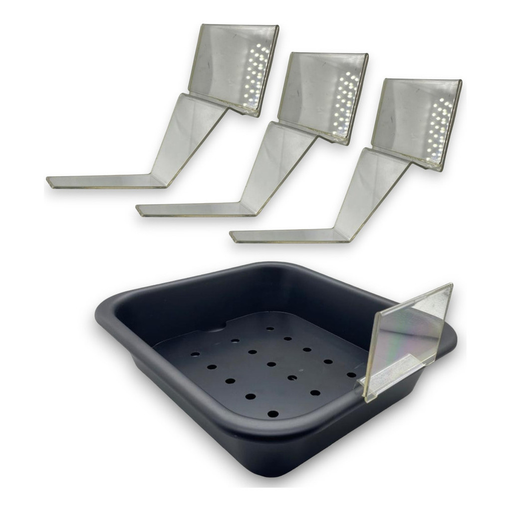Kit 9 Precificador Acrílico Display Bandeja Açougue Mercado 