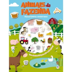 Livro Adesivos Animais da Fazenda - Passatempos divertidos