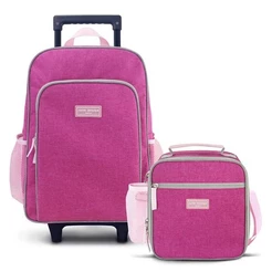 Conjunto de Mochila com Rodinhas Junior e Lancheira Térmica c/ 2 Compartimentos - Jacki Design