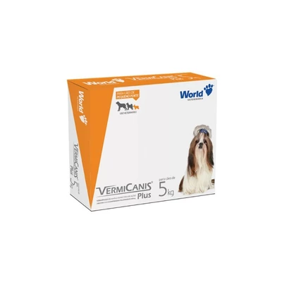 Vermífugo Cães 5kg Vermicanis World 4 Comprimidos
