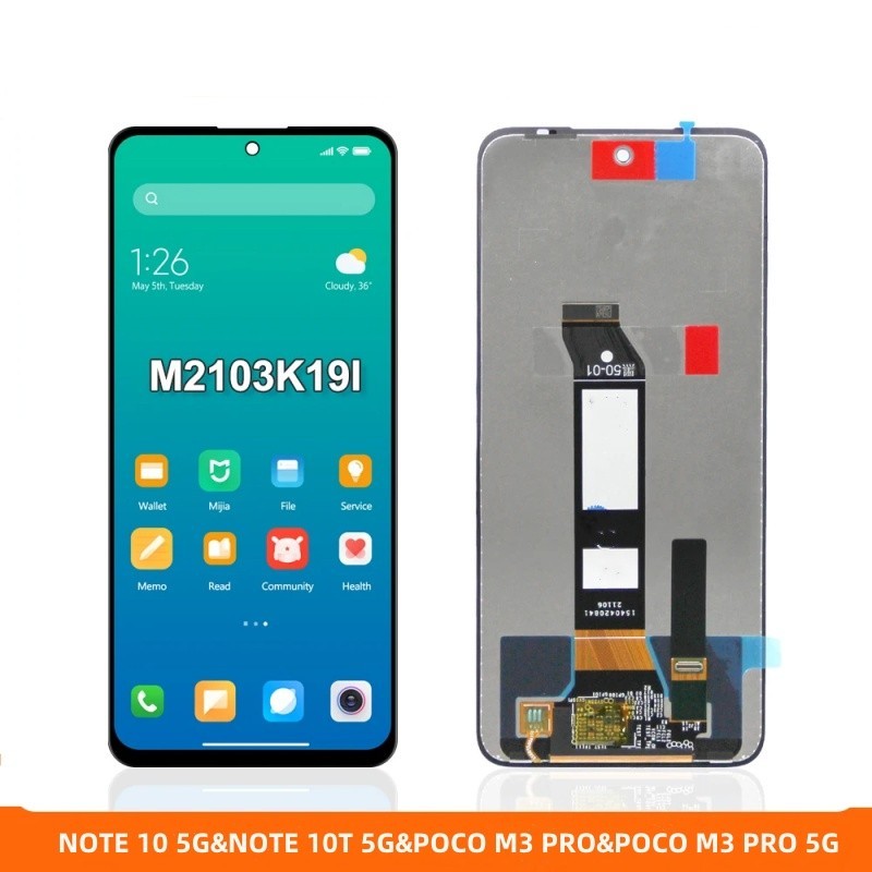 6.5" Premium Display Para Xiaomi Redmi Note 10 5G&Note 10T&Poco M3 Pro&Poco M3 Pro 5G Frontal Tela