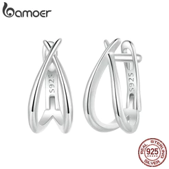 Brincos Bamoer 925 Sterling Sliver De Prata Esterlina Requintada Jóias Para Mulheres