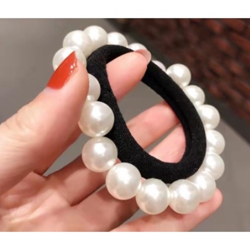 DAGUAN KIT 24 unidades Elástico de cabelo Com Pérolas branco/preto acessorios xuxinha para cabelo Rabico de cabelo em Oferta na Shopee
