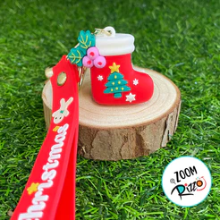Chaveiro Bota de Natal - 4cm - 1 unidade - Rizzo