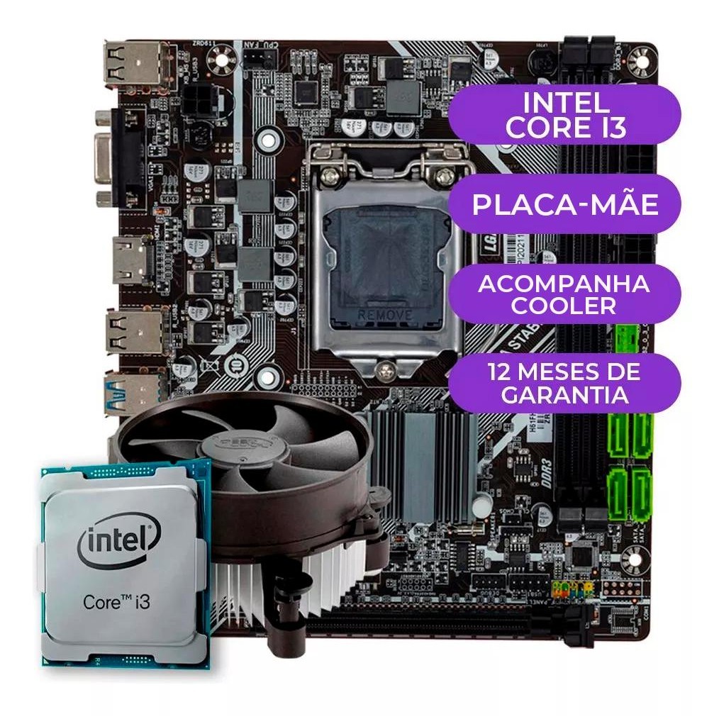 Kit Upgrade, Processador Intel Core i3-3220 + placa mãe em Oferta na Shopee