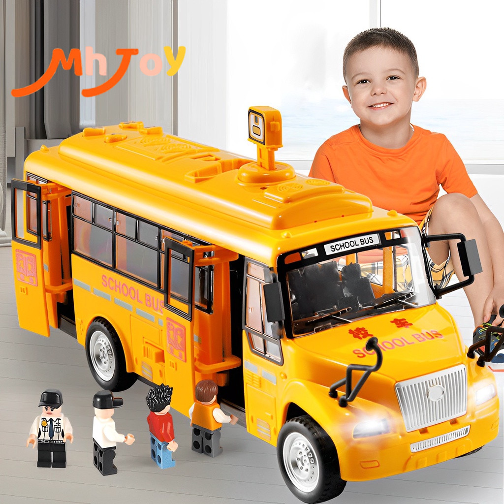 Modelo De Carro De Brinquedo Abridor De Portas Para Crianças De Ônibus , Com Luzes , Som-Brinquedos Criativos