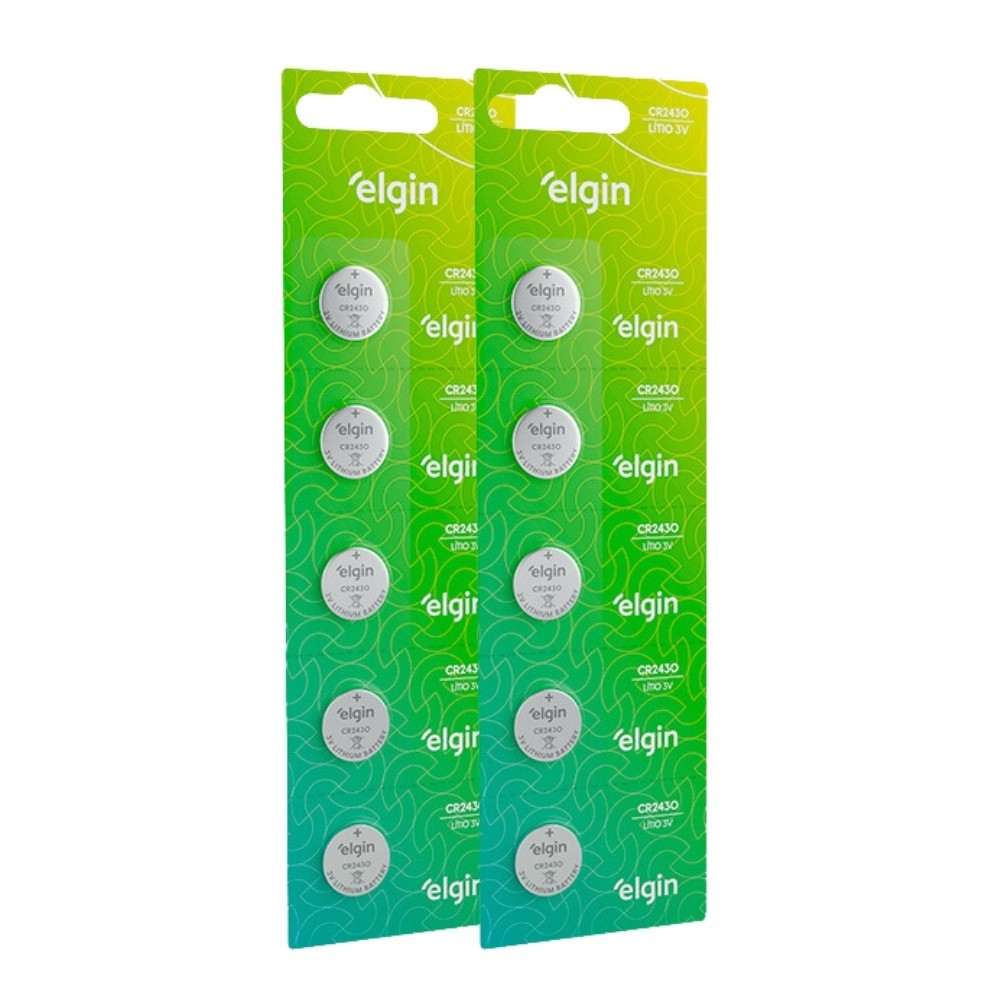10 Baterias Pilha Moeda Cr2430 3v 2 Cartelas Relógio Elgin em Oferta na Shopee