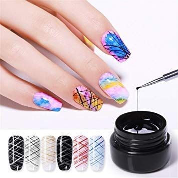 Spider Gel Teia De Aranha Unha 004 Desenhos Estilo Elástico  Decoração De Unhas Gel