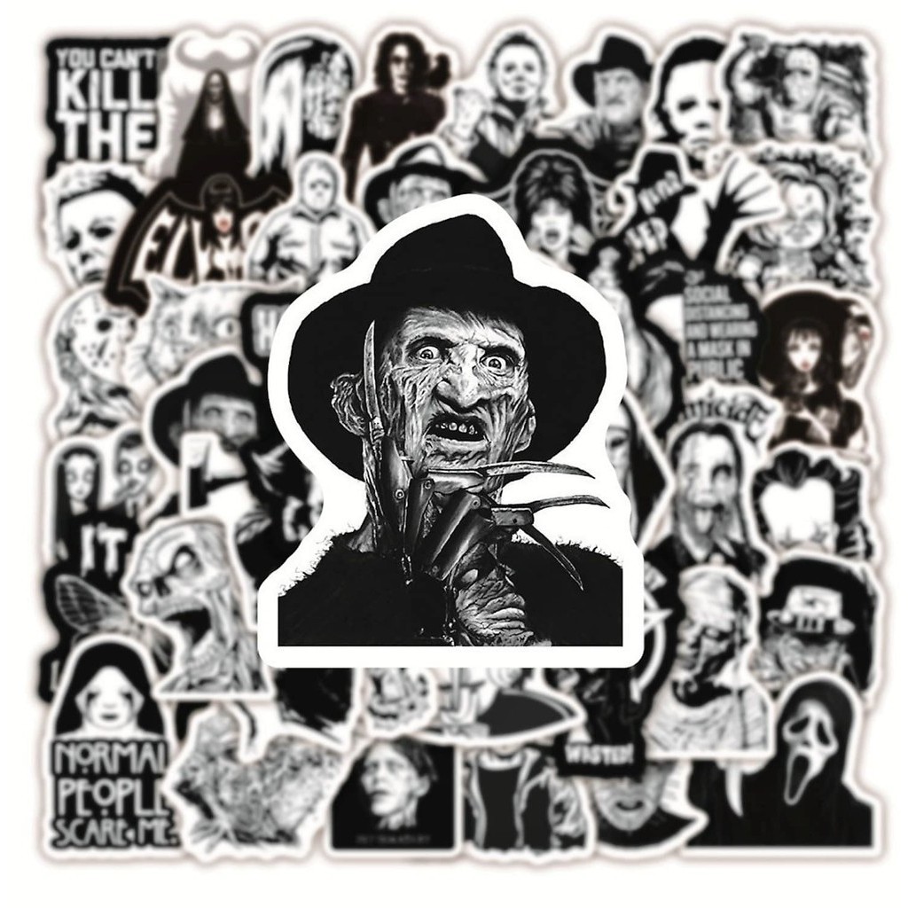 54 Adesivos Filmes Terror Horror Jason 13 Chucky Freddy It Stickers Clássicos Vinil PVC