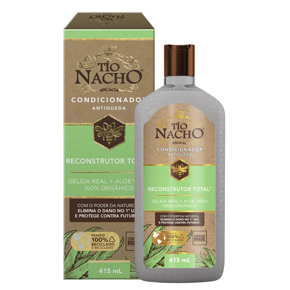 Condicionador Reconstrutor Total Aloe Vera Puro Tio Nacho 415ml em Oferta na Shopee