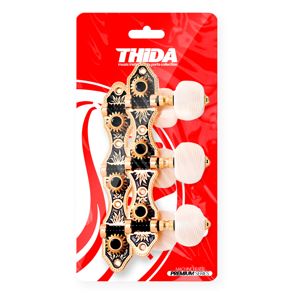 Jogo De Tarraxas Tarraxas Thida Pino Grosso Botão Branco Para Violão Nylon 18 Dentes
