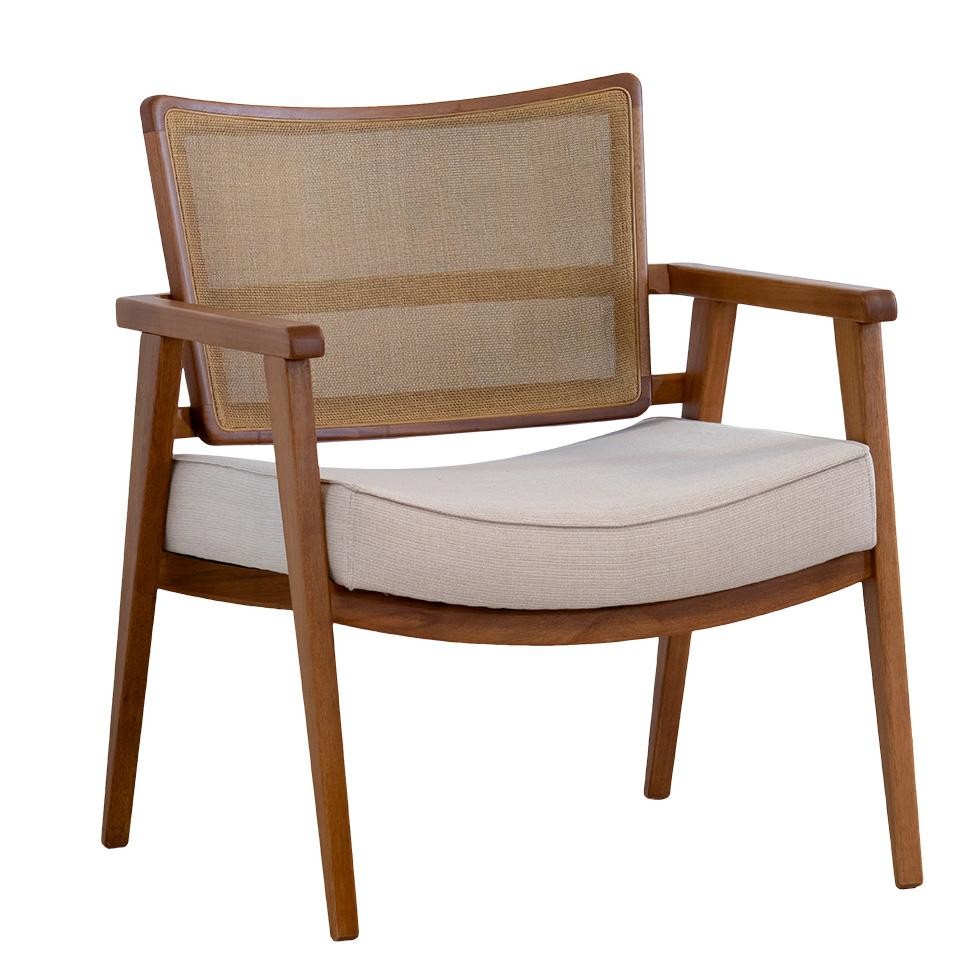 Poltrona Dunas Encosto Tela Algodão Bege e Amêndoa em Oferta na Shopee