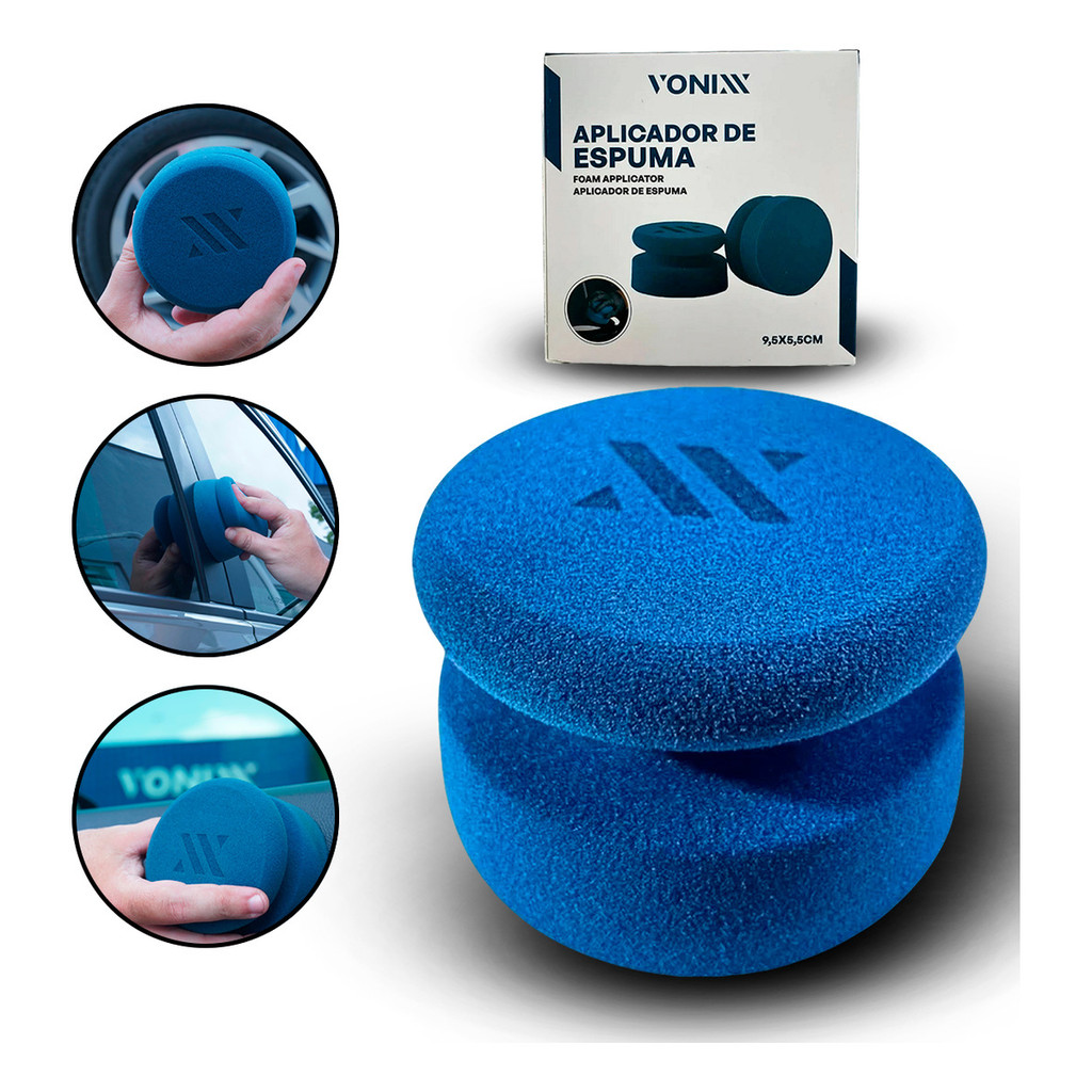 Aplicador de Espuma Vonixx 9,5x5,5cm Macio para Ceras, Couro e Pneus com Design Ergonômico em Oferta na Shopee