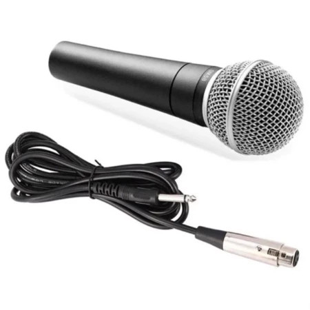 Microfone Profissional Sm58 Com Cabo 5 Metros Chave Liga E Desliga Alta Sensibilidade Karaokê Lapela em Oferta na Shopee