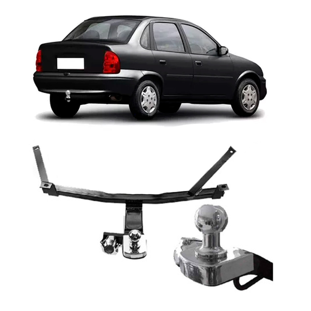Detalhes do Engate Chevrolet Corsa Sedan Classic 1991 a 2009 Reforcel Reboque Rabicho Protetor 500KG
