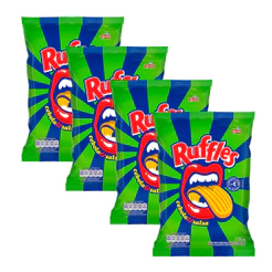 Kit 4 Batata Ruffles Elma Chips Sabor Cebola e Salsa 115g