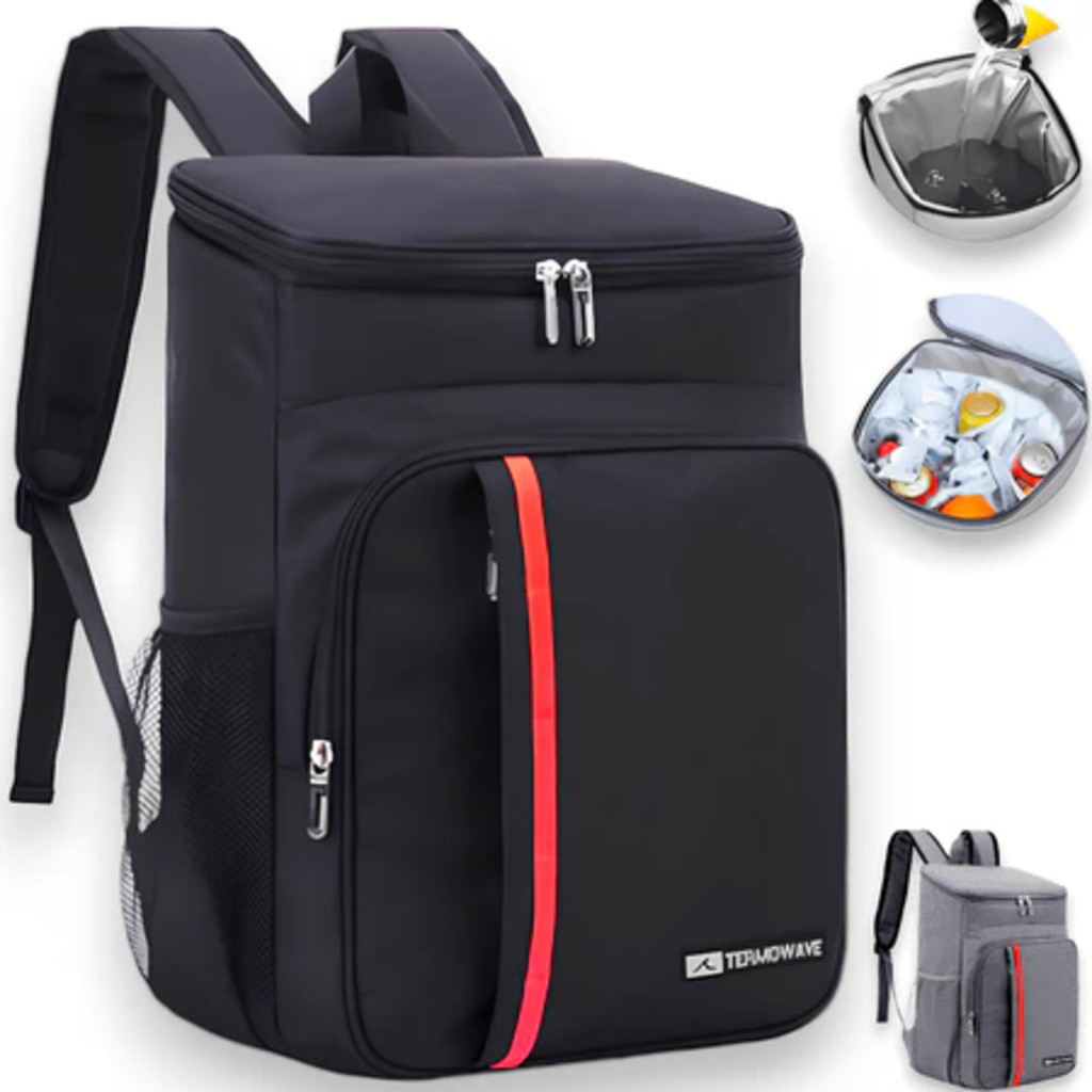 Mochila Térmica Cooler Capacidade 23L Impermeável Portátil Piquenique Quente Frio ref