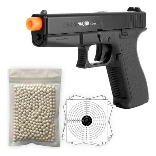 Pistola Airsoft S23 Spring 6mm Qgk + 1100 esferas e 30 Alvos em Oferta na Shopee