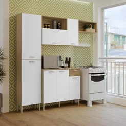 Armário Cozinha Compacta 7 Portas 1 Gaveta Balcão Diamante Kits Paraná