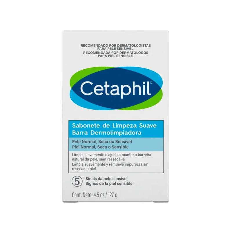 Sabonete Barra Dermolimpiadora Cetaphil Limpeza Suave 127g em Oferta na Shopee