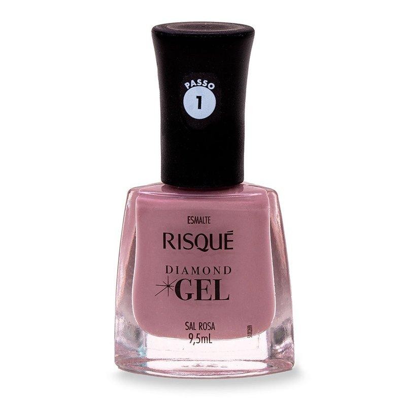 Esmalte Risqué Diamond Gel Sal Rosa Cremoso 9,5ml em Oferta na Shopee