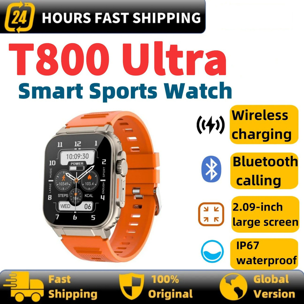 2025 Novo Smartwatch Esportivo T800 Ultra 2 MAX - À Prova D'água, Bluetooth, Monitor de Saúde, Design Moderno