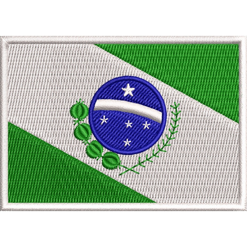 Patch Bordado Bandeira do Paraná 7cmx5cm - Moto Motociclista Moto Grupo Airsoft Customizado  Para Colete