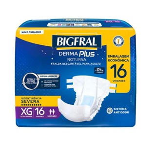 Fralda Descartável Bigfral Derma Plus Noturna XG Embalagem Econômica 16 Unidades em Oferta na Shopee