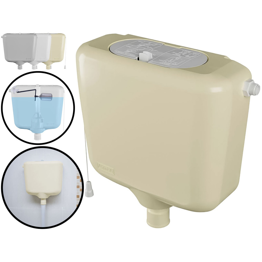 Caixa De Descarga Elevada 6 A 9 Litros Controlada Bege Astra Bege - Home & Living