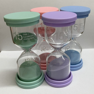 Ampulheta simples plastico e vidro-15 MINUTO