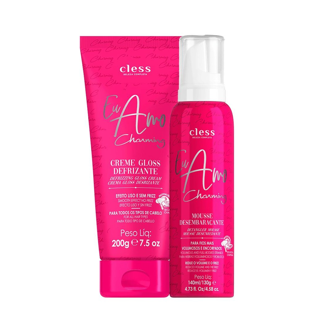 Kit Defrizante + Desembaraçante Eu Amo Charming em Oferta na Shopee