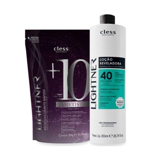 Kit Lightner 2pc (Agua Oxigenada 40vol 850ml + Pó Descolorante 300g) em Oferta na Shopee