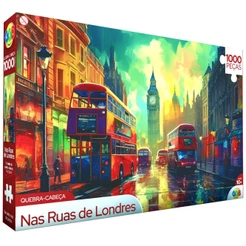 QUEBRA CABEÇA NAS RUAS DE LONDRES 1000 PEÇAS GGB BRINQUEDO PUZZLE ÔNIBUS PONTO TURÍSTICO INGLATERRA