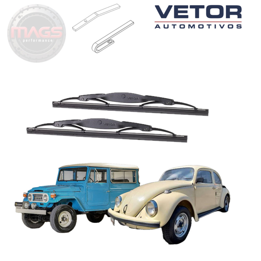 Par Palhetas Premium 10,5" Fusca 1975 a 1996 / Toyota Bandeirante 1986 a 2001 Original Vetor Autuomotivos