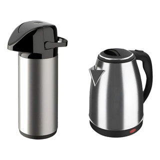 Kit Chaleira Jarra Elétrica 1,8l + Garrafa Térmica Inox Verona 1,8 Litros Água Café Chimarrão Chá