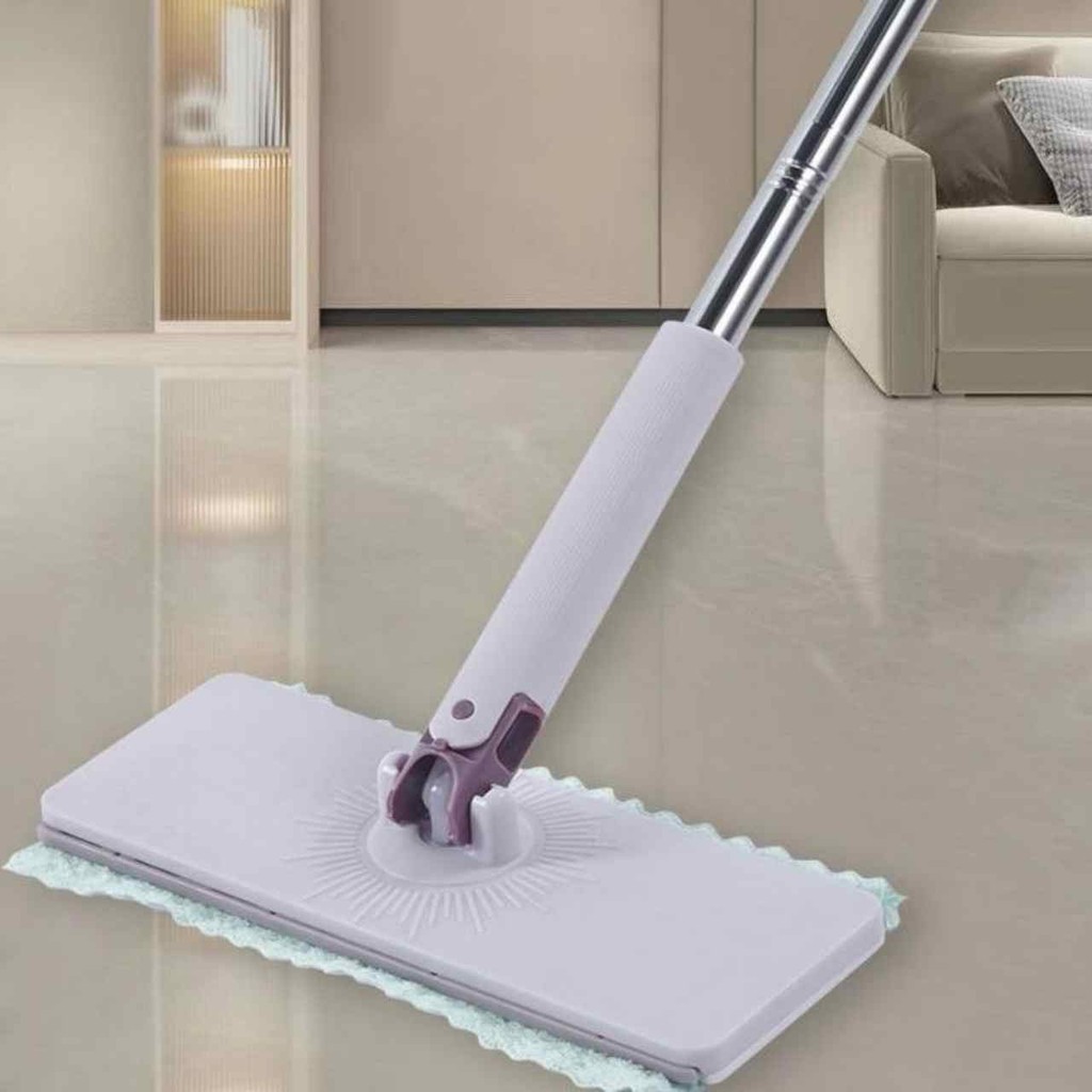 Esfregão Mop De Limpeza Giratório 360° Ajustável Com Pega Automática De Pano Para Limpeza Prática