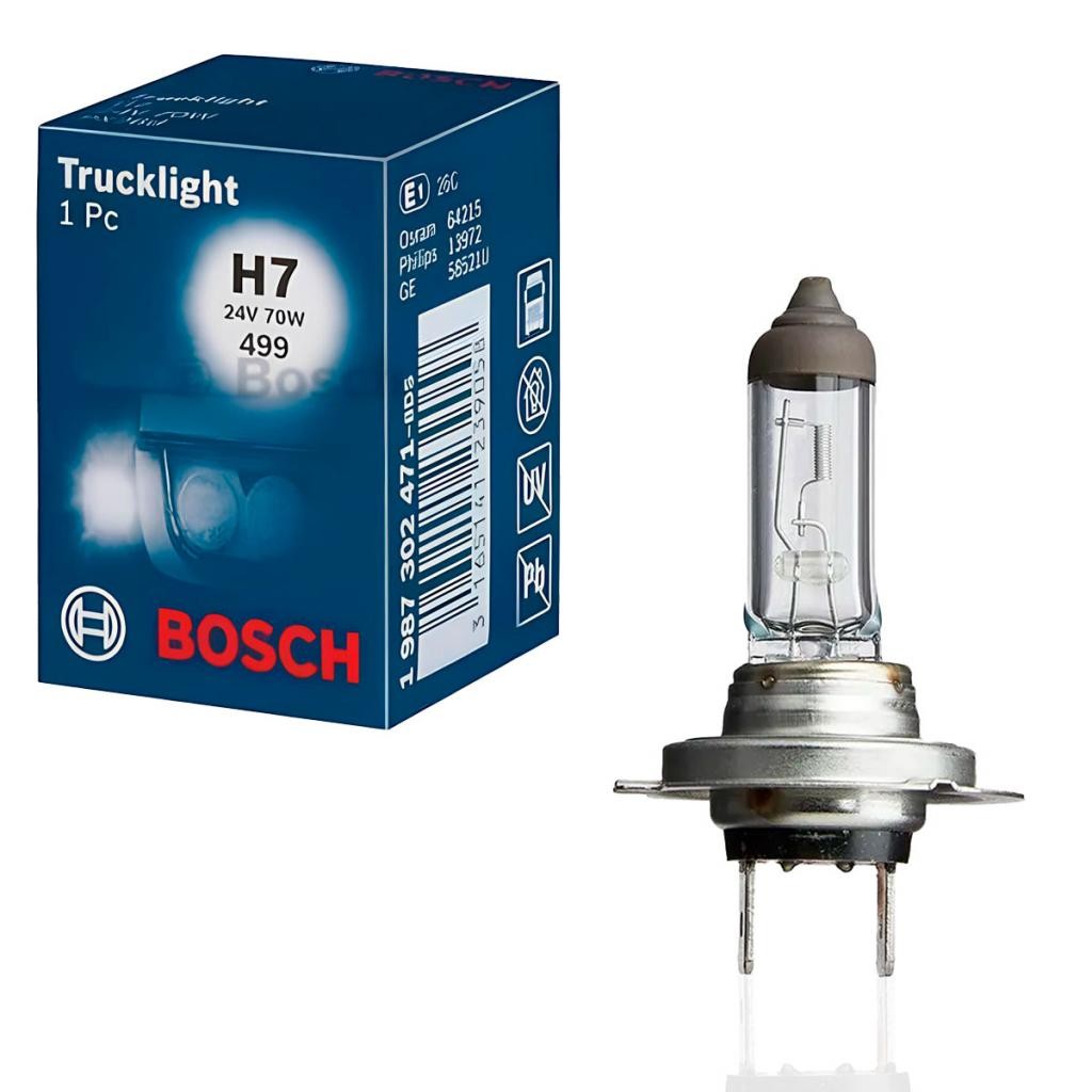 Lâmpada Bosch H7 70W 24V Trucklight Halógena - Alta Durabilidade e Segurança em Oferta na Shopee