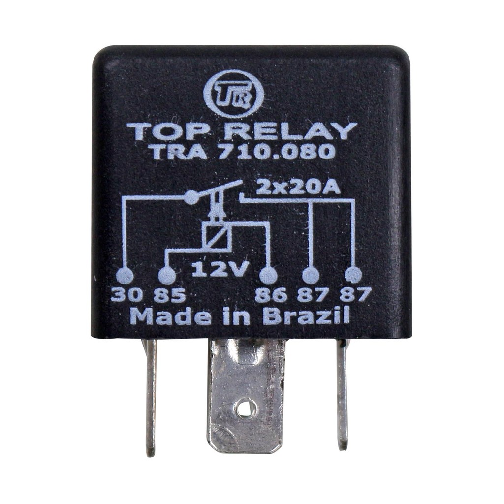Relé Auxiliar 12V 5 Terminais 2x20A Ventilador Radiador