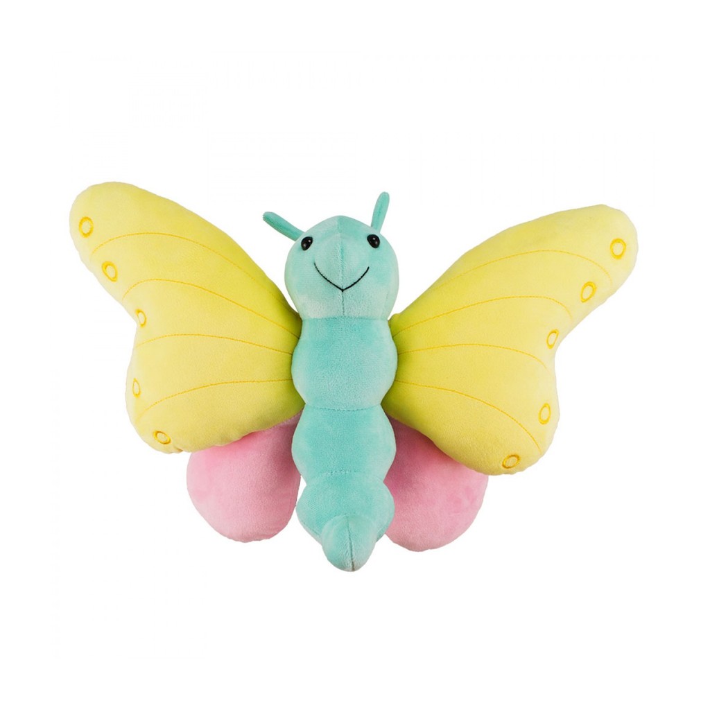 BBL1740-24-F | Pelúcia Super Fofa Borboleta Corpo Verde Asas Amarela 30x43cm