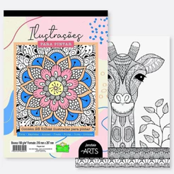 Livro para Colorir Formato A4 180g com 28 Folhas Jandaia Arts, Divertido e Educativo