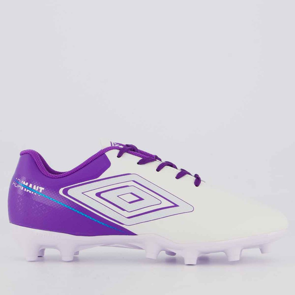 Chuteira Umbro Adamant Top Speed Campo Juvenil Branca e Roxa em Oferta na Shopee