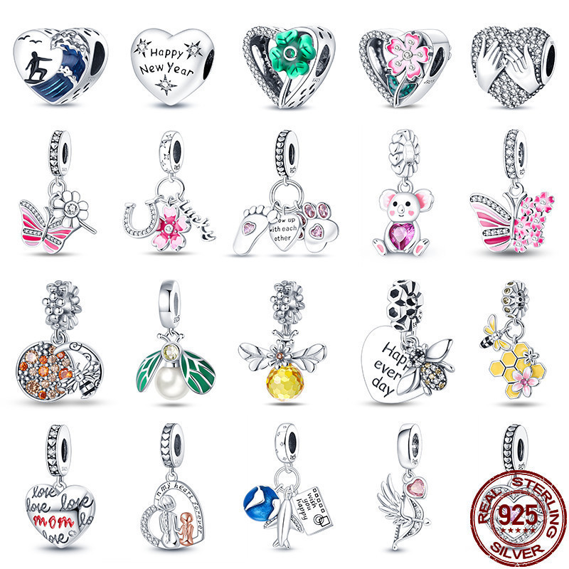 Contas originais 100% 925 prata em forma de coração contas de prata adequadas para pulseira Original 3MM DIY jóias prese