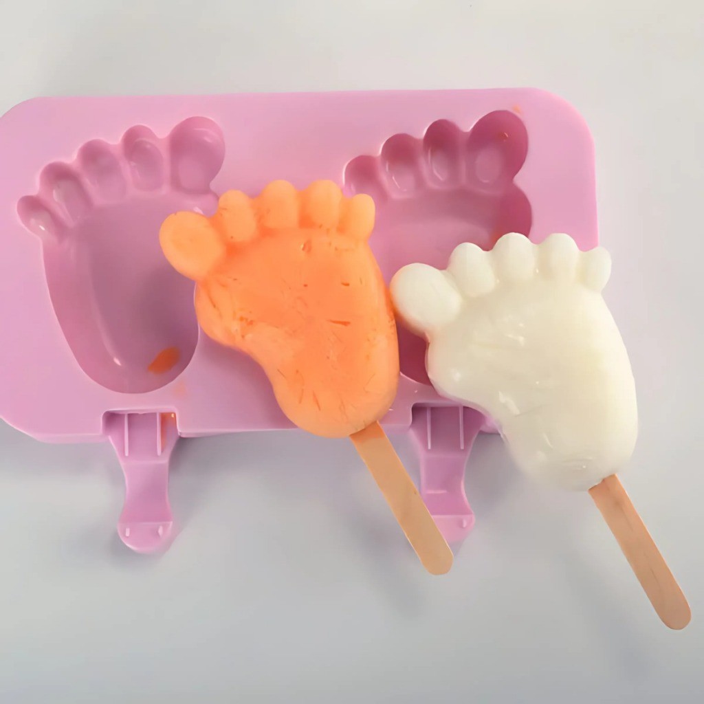 Forma Para Picolé Sorvete Em Silicone Formato Pegada - Kehome