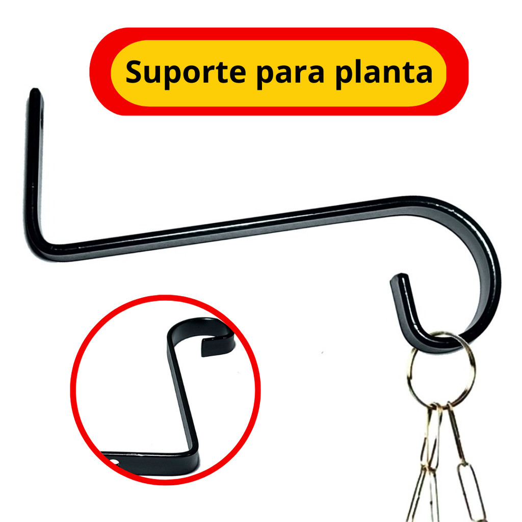 Suporte Rústico Gancho ideal P/ Jardim Pendurar Plantas Flores Samambaia em Oferta na Shopee