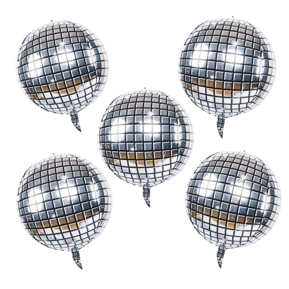 Kit c/ 5 Balão Globo Metalizado Discoteca Anos 80/90 4D 10" em Oferta na Shopee