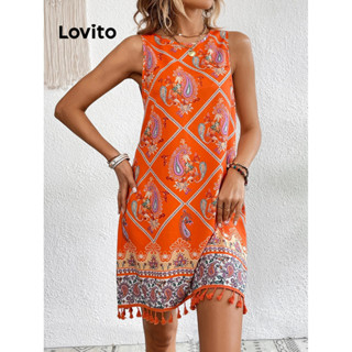 Lovito Boho Vestido Feminino com Estampa Paisley LBL09133