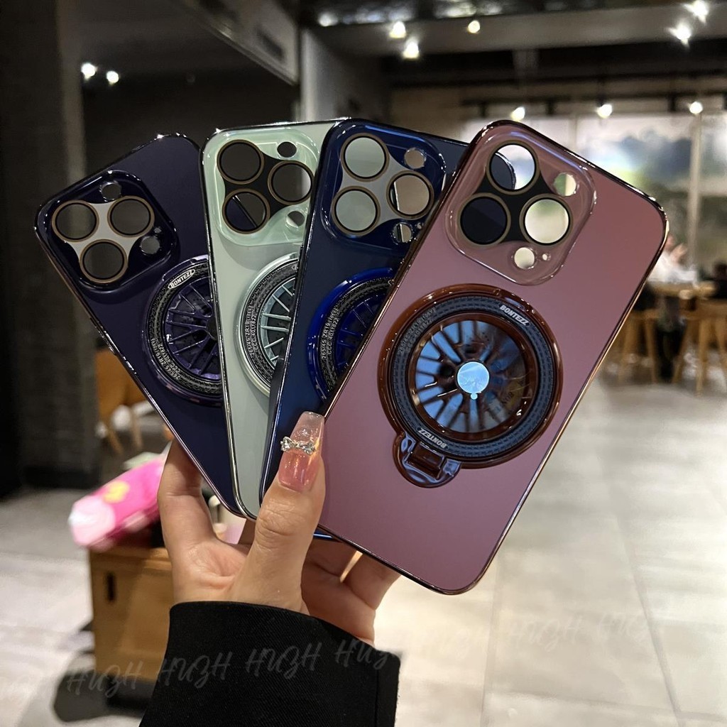 Lunetas De Luxo Em Titânio original AG Escovadas Transformam-Se iPhone 16 Caixa Telefônica Para 15 Pro MAX 11 12 13 14 Plus Proteção Da Lente Crystal Shield Com Suporte De Giroscópio Térmico